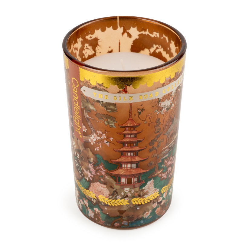 Cinammon Scented Jar Candle with Glass Holder