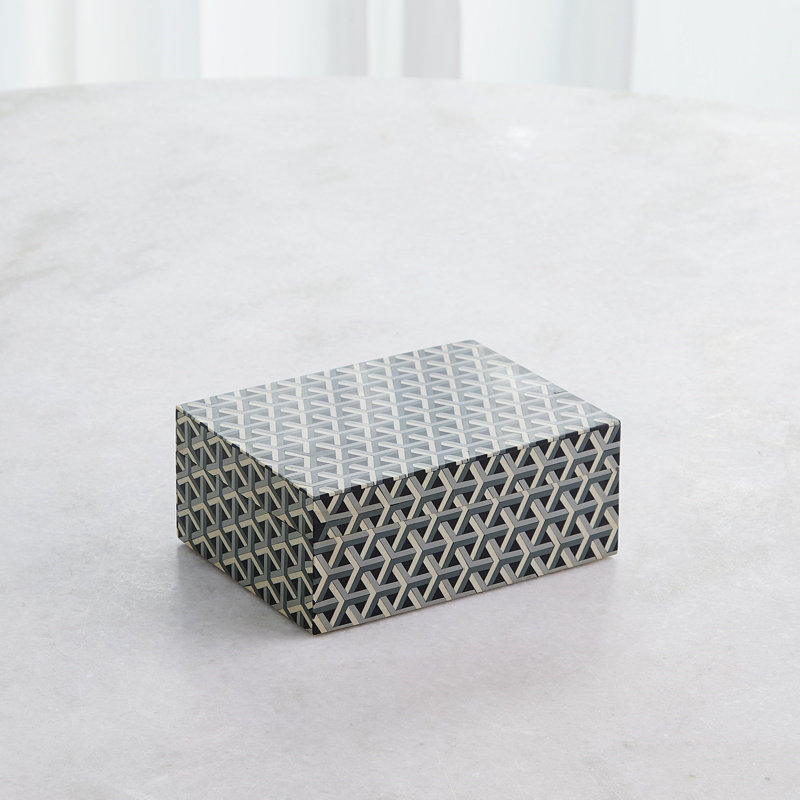 Handmade Rectangle Decorative Box, 3" H x 7.25" W x 5.5" D