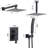 12 Inch Ceiling Mount Brushed Nickel Shower System Bathroom Luxury Rain Mixer Shower Combo Set Ceiling Rainfall Shower Head System-124897639