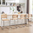 Tabouret de comptoir en porte-à-faux en rotin naturel 24,8 po avec dossier en rotin et structure en métal Fenmore