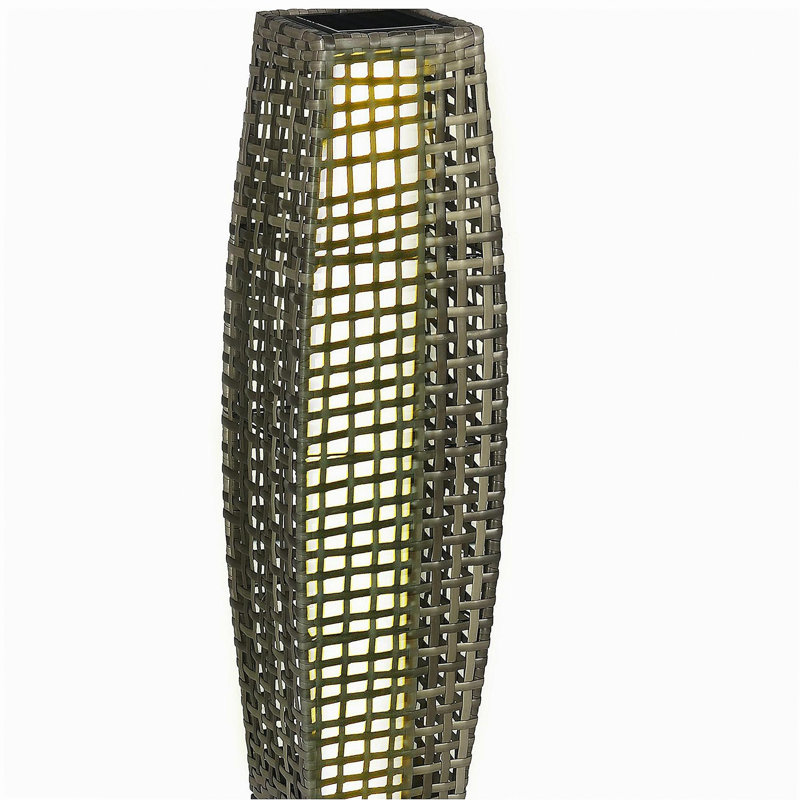 Outsunny Solar Floor Lamp, Outdoor Garden Lantern Pathway Lighting, with Automatic On/Off LED Lights, Suitable for Porch, Courtyard, Patio, Lawn, Garden, Grey