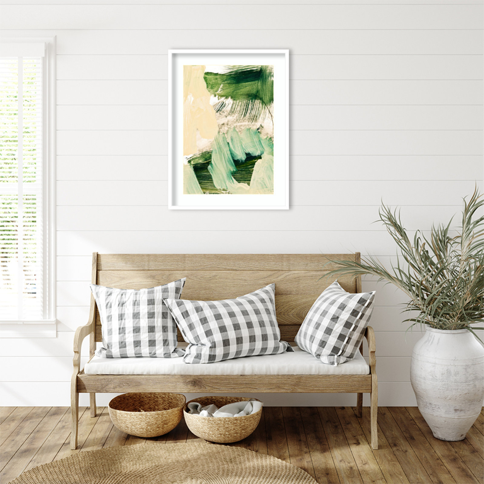Elphaba "Minimalist Painting 09" Print, White Framed, 33" H x 25" W