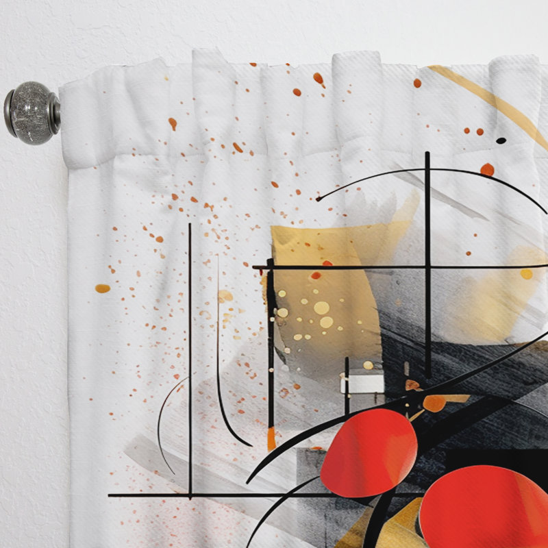 Symphonie abstraite rouge et noire Guenevere - velours moderne - obscurcissant - 1 panneau, L 52 po x L 120 po