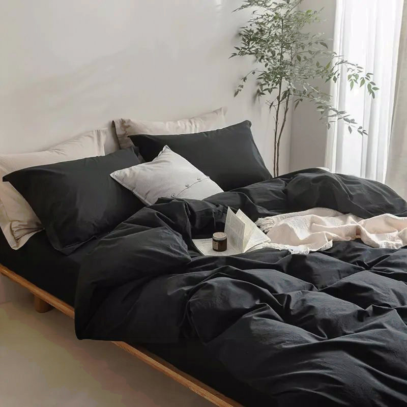 Simply Clean Solid Duvet cover Black King