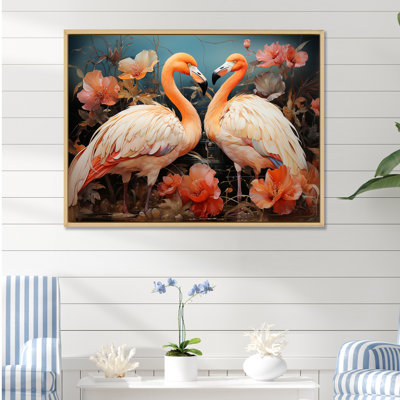 " Graceful Orange Flamingo Ballet "