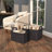 Leather Handmade Decorative and Functional Storage Basket with Handles