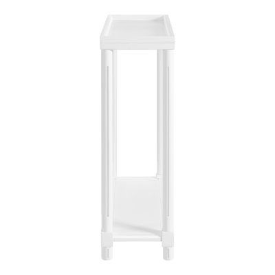 Narrow Side End Tables With Shelf, Set Of 2