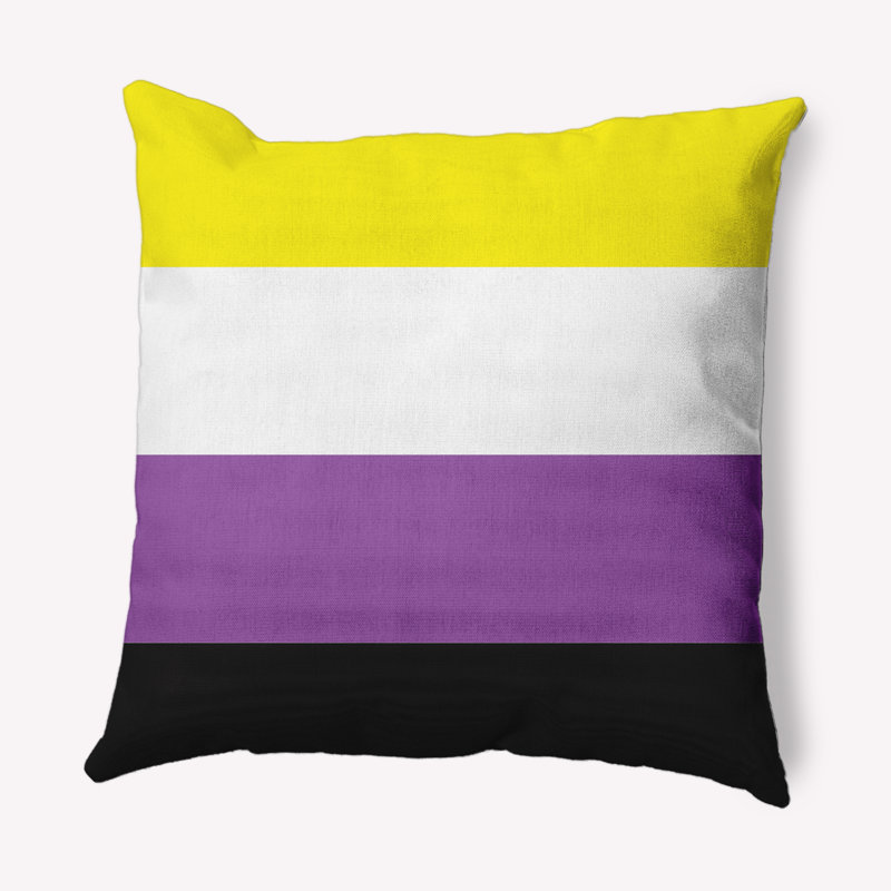 Coussin décoratif Asexual Flag, H 16 po x l 16 po, Jaune
