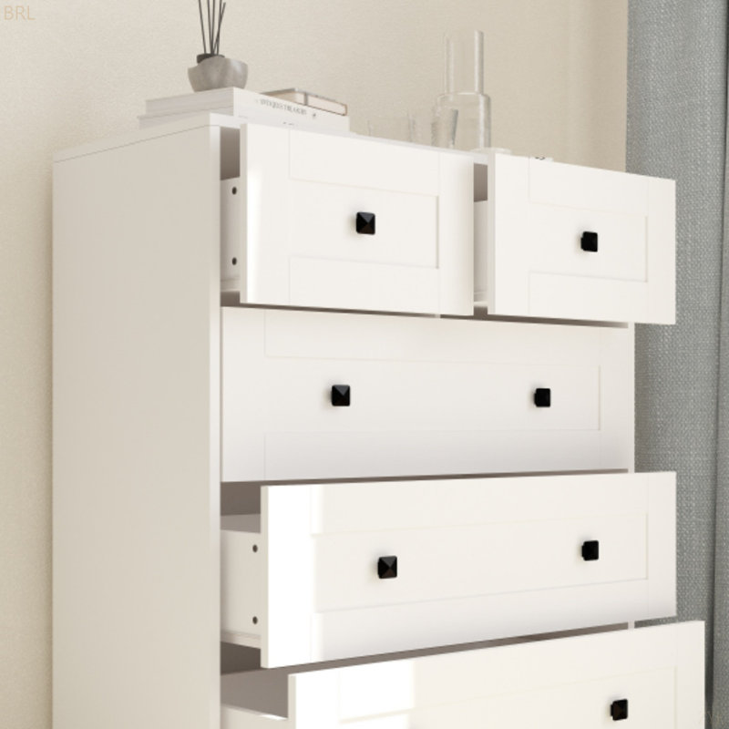 Il a des boutons carrés noirs, lui donnant un look épuré et minimaliste. Convient pour ranger des articles dans diverses pièces comme la chambre à coucher ou le salon.