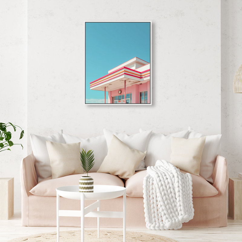 Linear Symmetry II Americana Canvas Print by Oliver Gal, Black Frame, 16 x 20, 21"H x 25"W, White Floater Frame