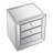 Three drawer cabinet with bead mirror finish