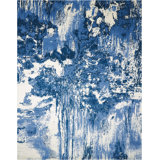Tapis moderne bleu / ivoire Twilight 5 pi 6 po x 8 pi