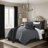 Langley Graphite Comforter & 2 Shams Set California King-120883182