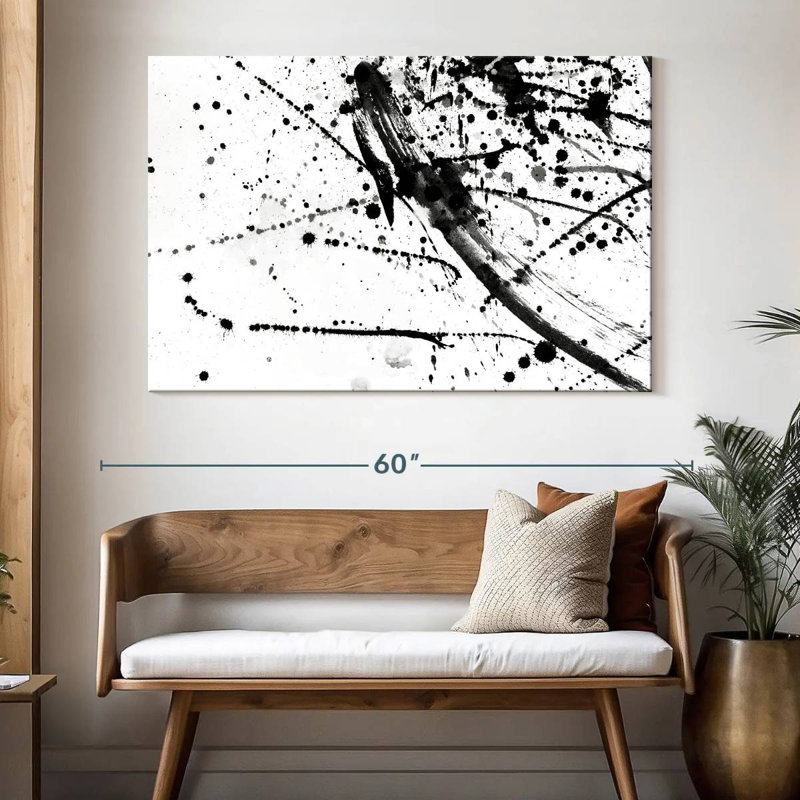 Avery Abstract Black And White, 34" H x 51" W