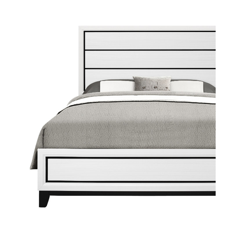 Élégant grand lit blanc avec une construction durable et un design moderne pour les chambres élégantes