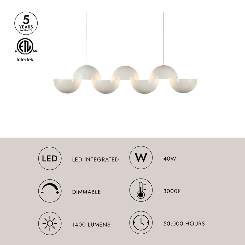 Void 41-in Black dimmable LED Linear Pendant, Matte Black
