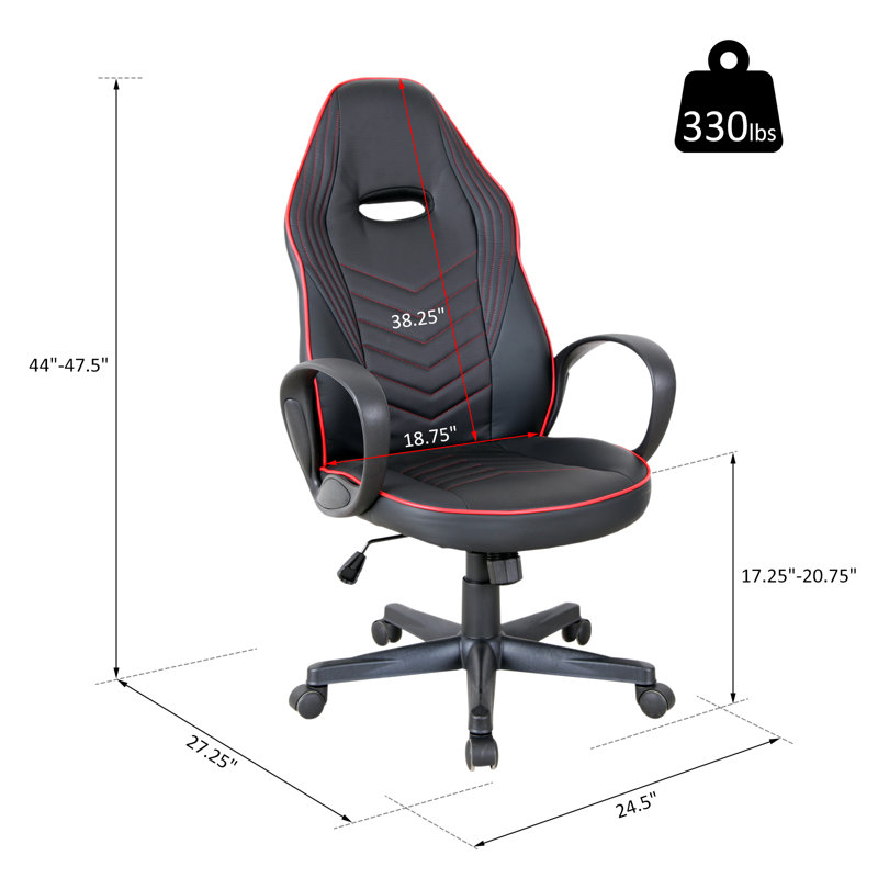 Fauteuil de jeu ergonomique, Rouge