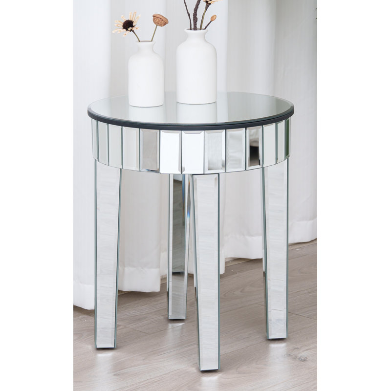 Aeihso Glass Top End Table
