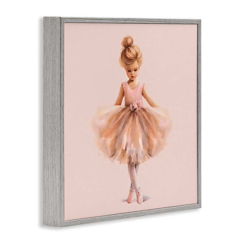Art de giclée encadrée par une ballerine rose par Andrea Haase, Estampe numérique Farmhouse, H 17 po x l 17 po