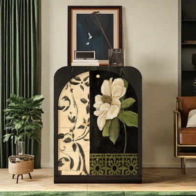 Vintage Three-Drawer Single-Door Storage Cabinet