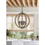 Lustre géométrique à 4 lumières de style bougie Eoghan avec détails en bois