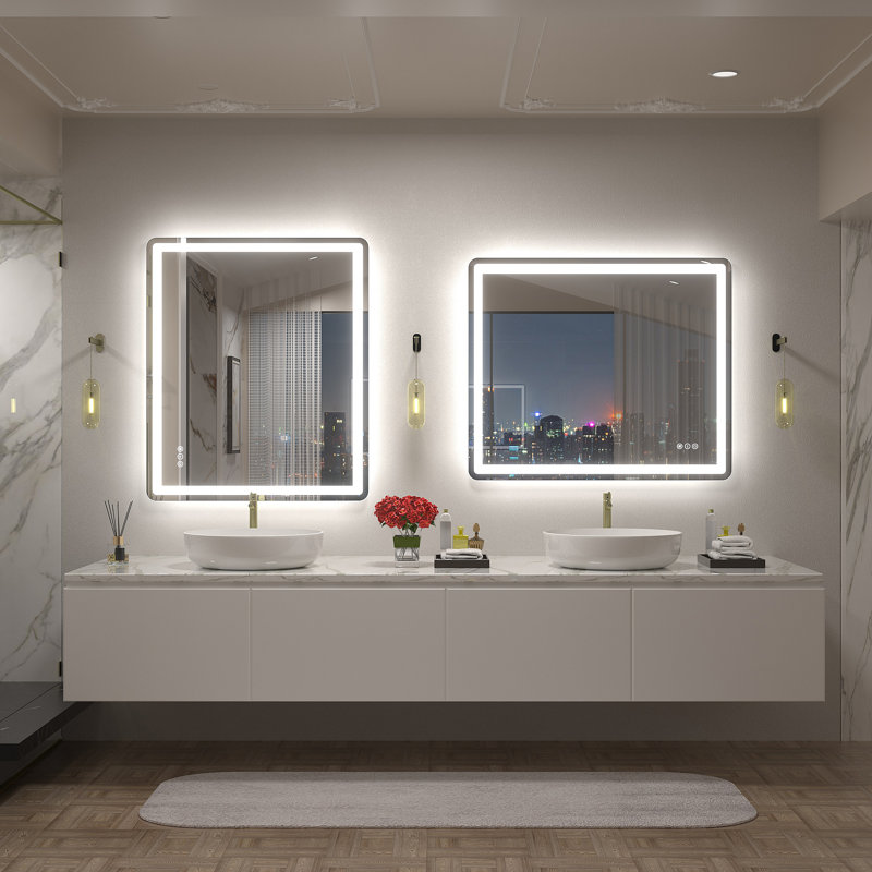 Aevar UL Certified Front & Back LED Anti-Fog Tempered Glass Bathroom/Vanity Mirror with 3-Year Warranty, 36" x 30"