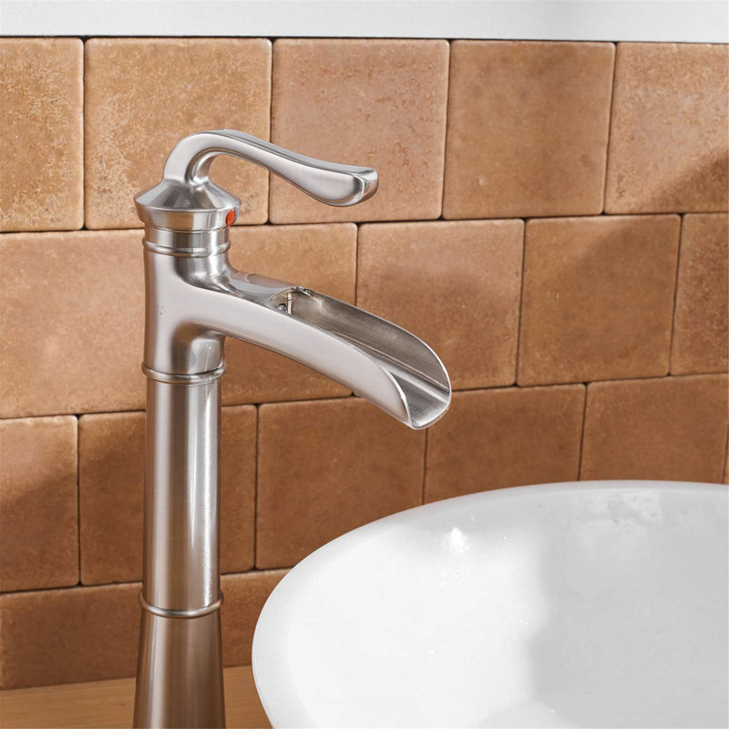 Robinet de lavabo vasque Waterfall, Nickel brossé