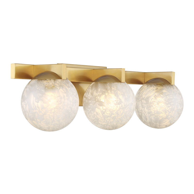Luminaire pour meuble-lavabo Darien, Laiton, H 7,25 po x l 25 po x P 5,88 po, 3 lumières