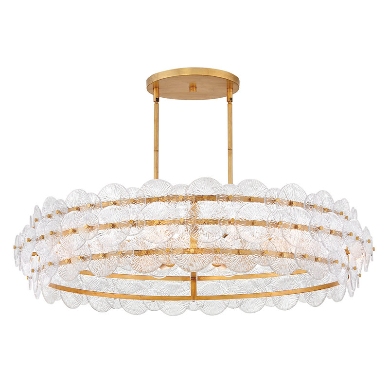 Rene 8 - Light Steel Dimmable Drum Chandelier