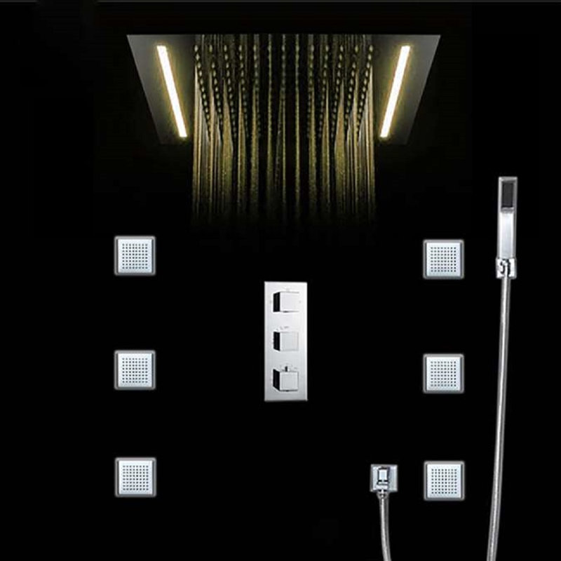 Venice BathSelect Ceiling Mount LED Shower Head Spa-Like Romantic Ambiance with Color Lighting
