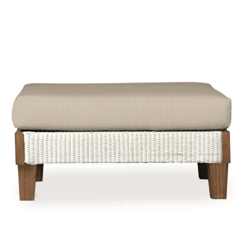 Catalina Outdoor Ottoman, Consider Indigo, Antique White