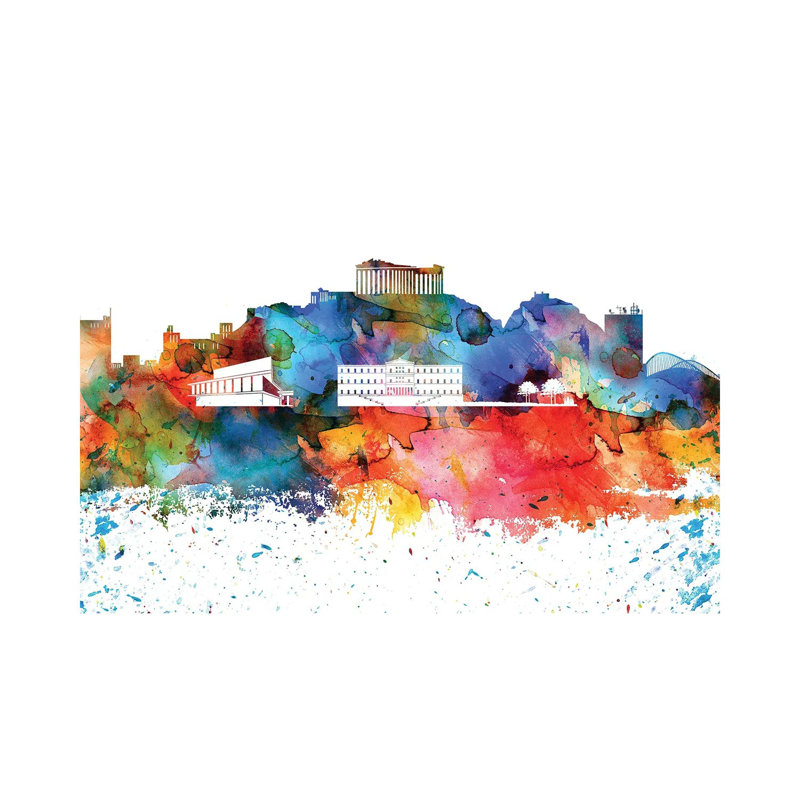 Athens Skyline by WallDecorAddict - Wrapped Canvas Painting, 152.5 cm H x 101.5 cm W