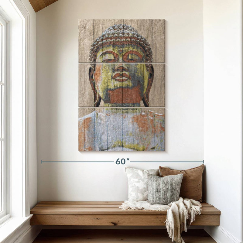 Bouddha peint en bois Adella
