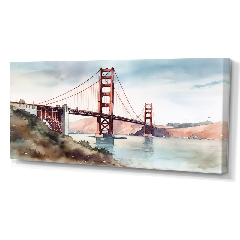 Vue de San Francisco II - reproduction, Toile tendue, H 28 po x l 60 po x P 1,5 po
