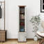 Armoire de rangement rotative à 360 ° avec miroir pleine longueur, 8 tablettes ouvertes, crochets et compartiment fermé pour une utilisation polyvalente à la maison