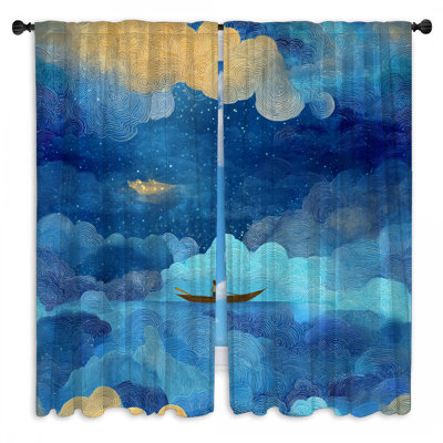 Starry Sky Window Curtains Abstract Sheer & Room Darkening - 2 Panels