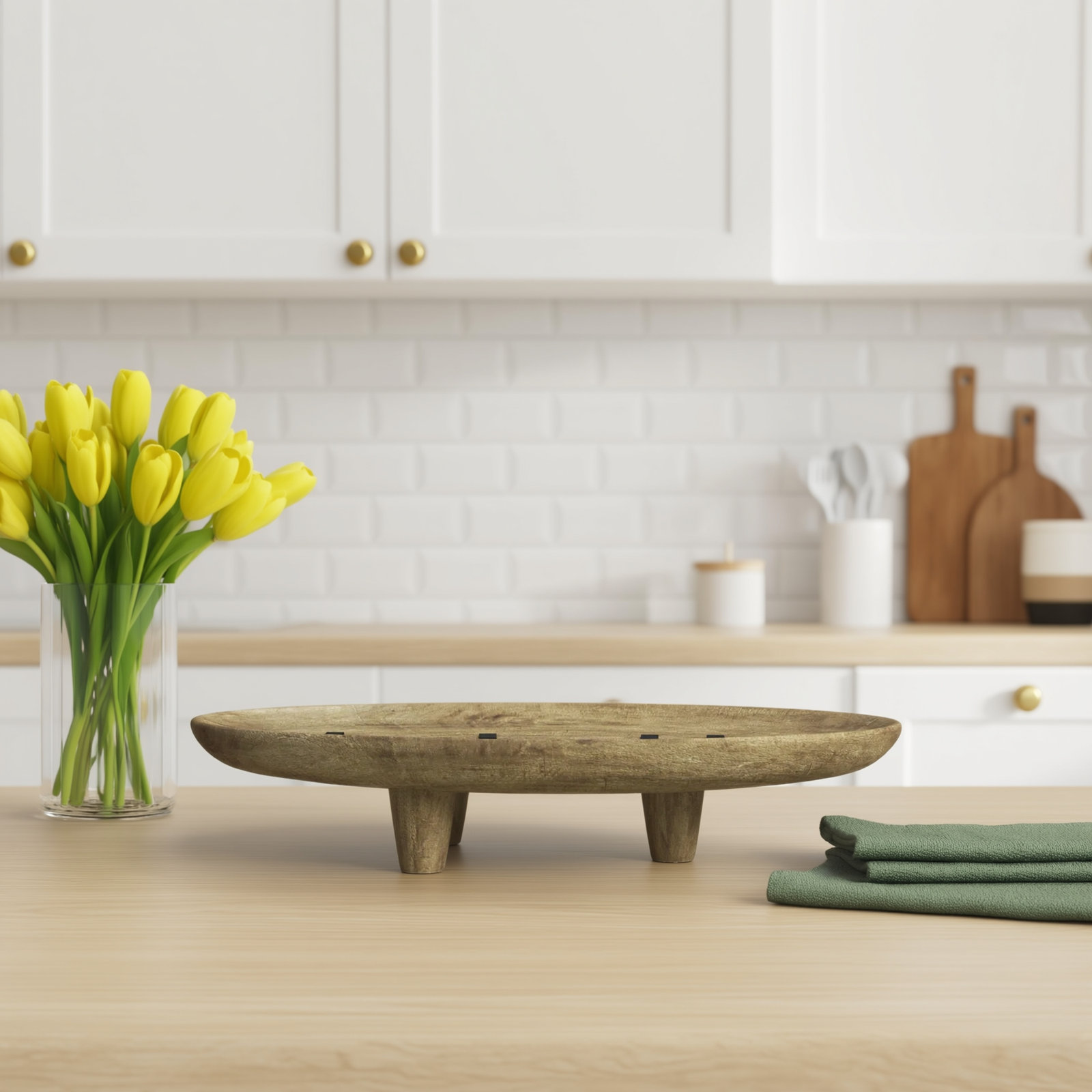 Duna Wood Footed Tray 1