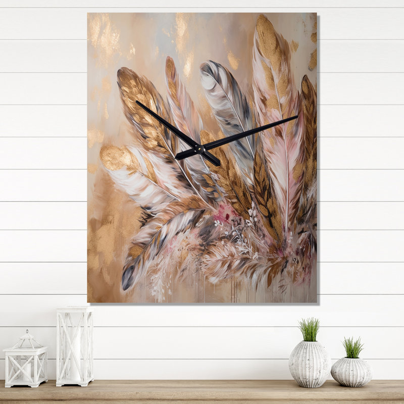 Horloge murale Feather Boho Majesty - Glam Feather, Petit