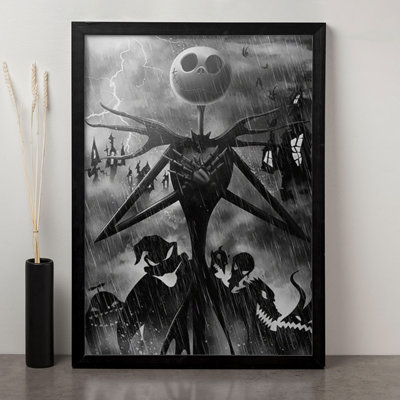 Nightmare Before Christmas Jack Storm 1 Piece Single Picture Frame Wall Art
