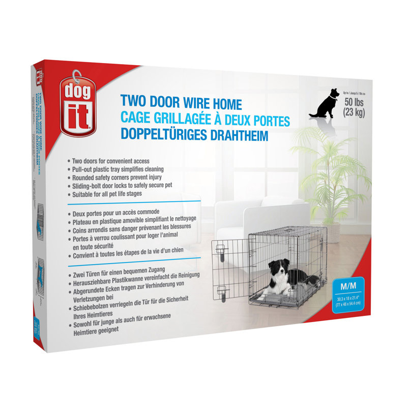 Dogit Metal Pet Crate, Medium (21.5" H x 19" W x 30" L)