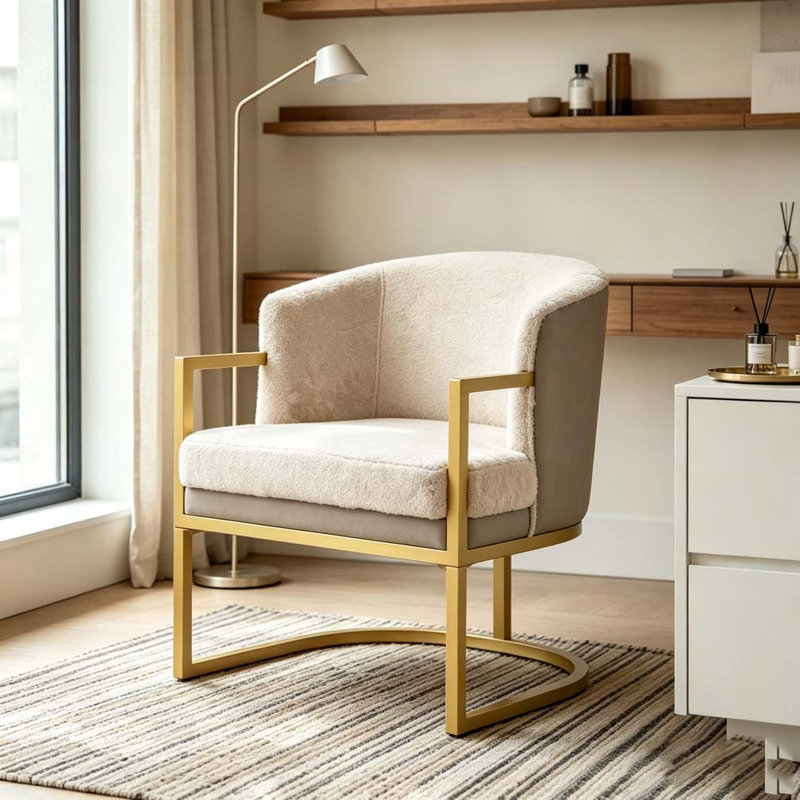 Chaise de lecture rembourrée Modern, Brun