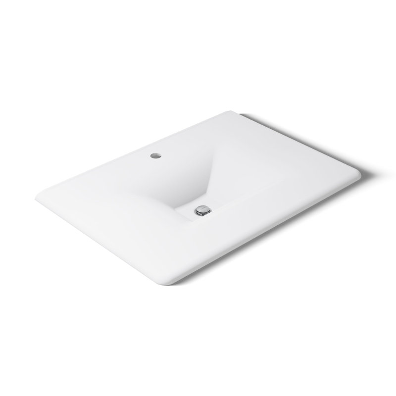 Iron Impressions 32" Single Bathroom Vanity Top, White, 8" Centers