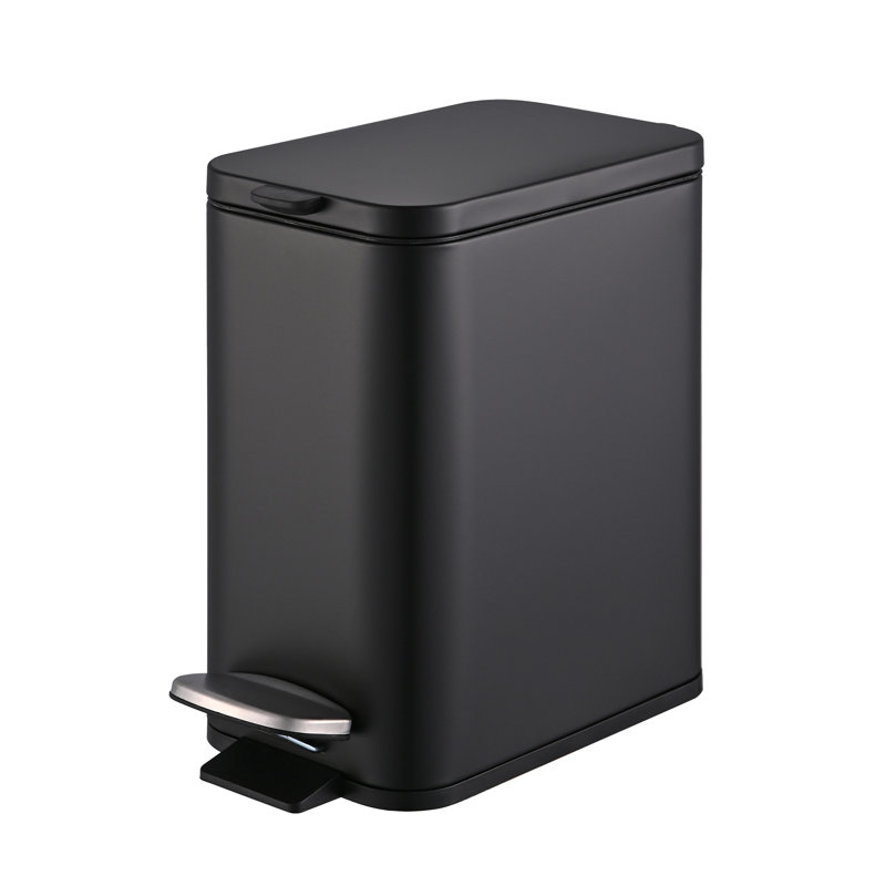 Panier à déchets en acier inoxydable (1,3 gallon), Noir