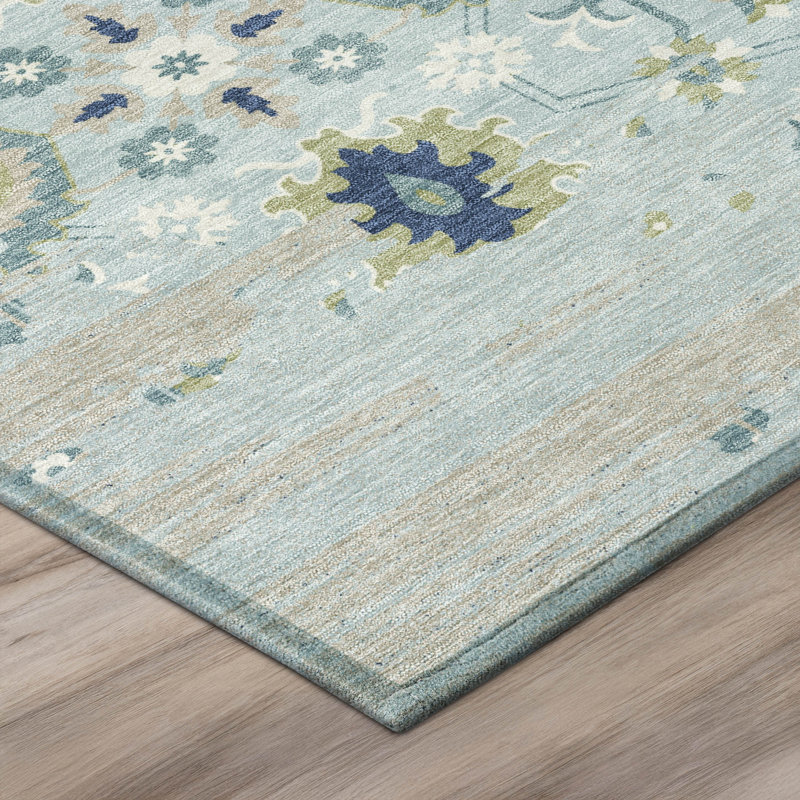 Tapis lavable à la machine intérieur / extérieur ACN2990, Ciel, 10 pi x 14 pi