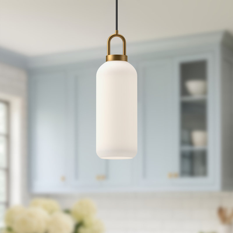 Soji 1 - Light Single Pendant, Aged Gold, 20" H x 5.13" W x 5.13" D