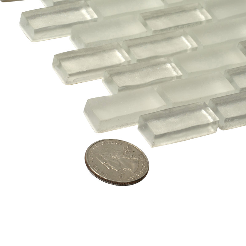 Glacier White Glass Mosaic Tile