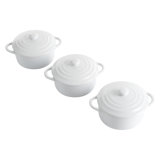 Martha Stewart Stoneware Oval Mini Casserole Set with Lids