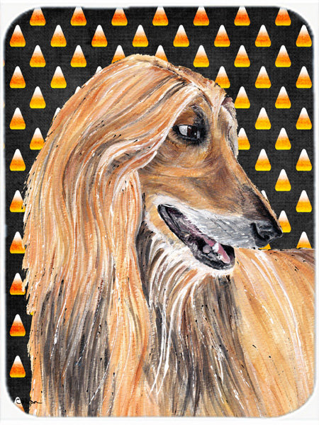 Planche à découper en verre caroline trésors afghan hound Halloween Candy Corn
