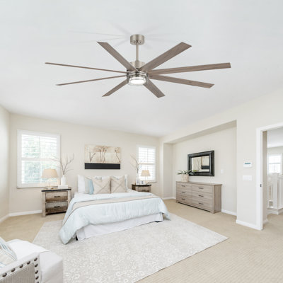 52"/72" Ceiling Fan with Light and Remote,DC Motor,Adjustable LED Light for Indoor Covered Outdoor Use
