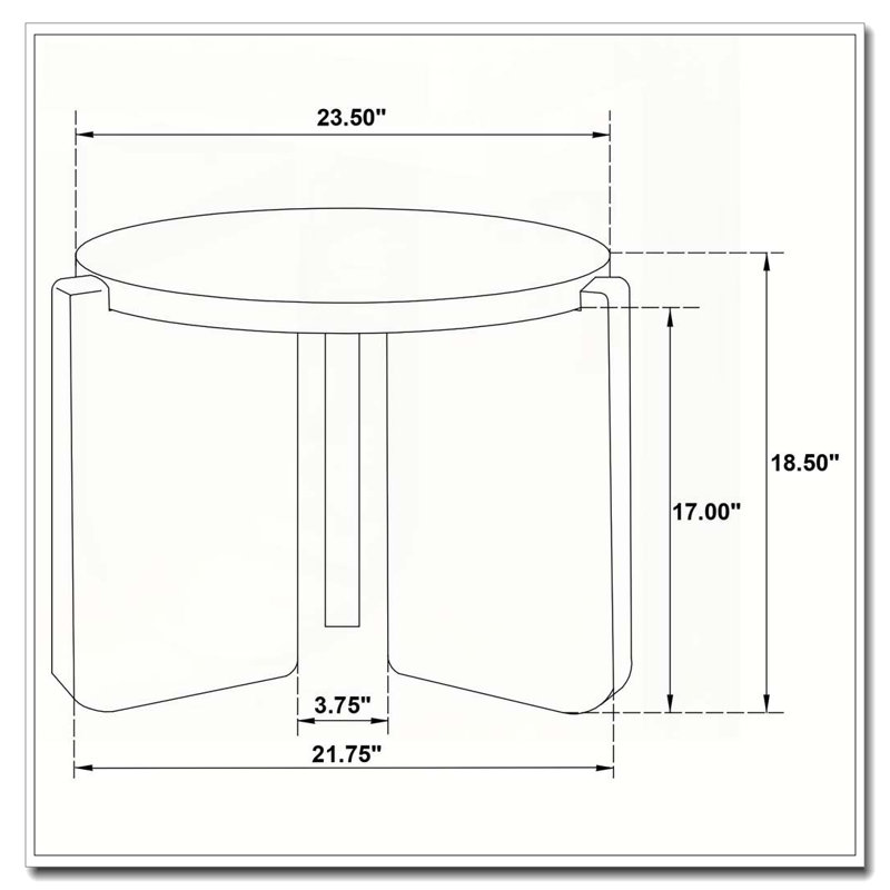 Harrison Black Round Solid Wood End Table